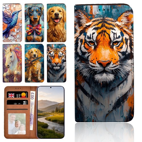 Vibrant wildlife print leather - print,