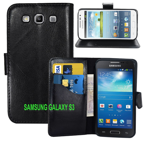 Black wallet leather case - leather,