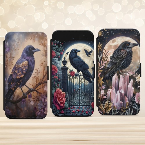 Raven crow gothic moon witchy - gothic,