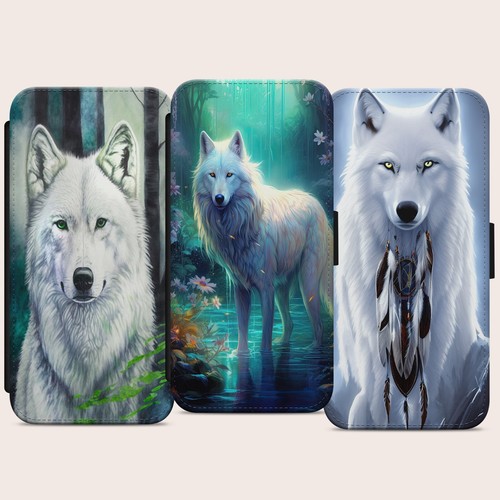 White wolf dreamcatcher - white,