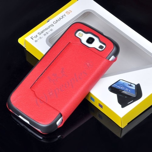 New red leather side flip - new, pu